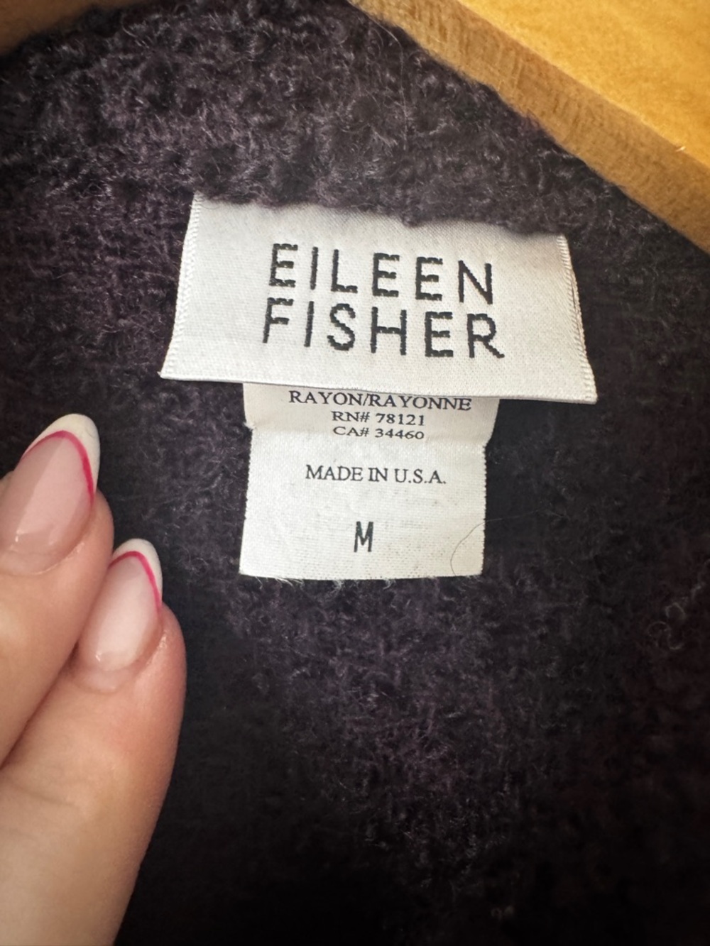 Eileen Fisher Deep Palm Fuzzy Textured Knit Button Up Jacket Sweater Medium - Picture 2 of 5